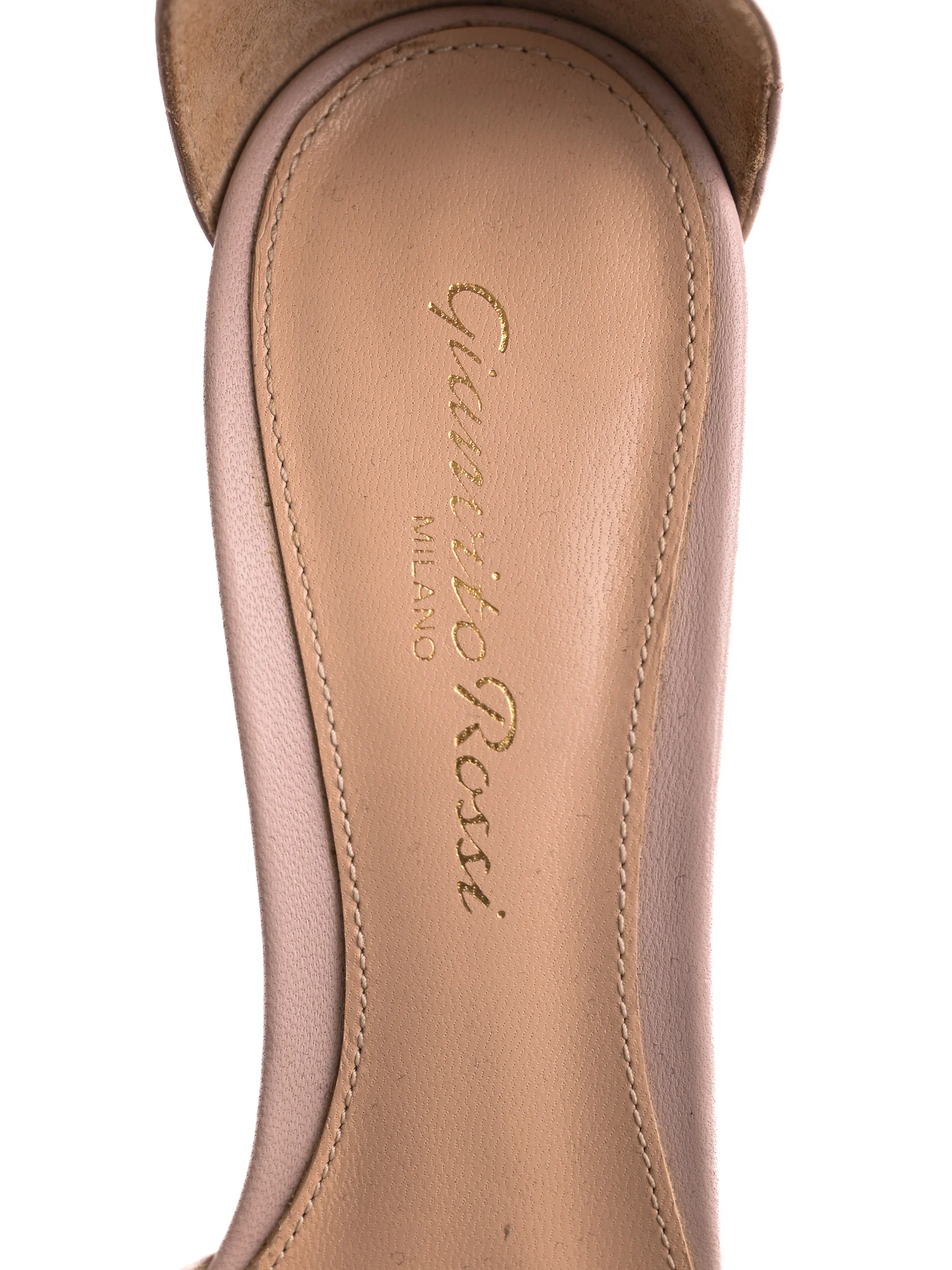 Gianvito Rossi Pink Leather Low Heel Sandals — 3