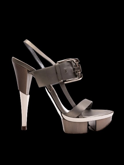 Gianmarco Lorenzi Gray Leather High Heel Sandals — 1