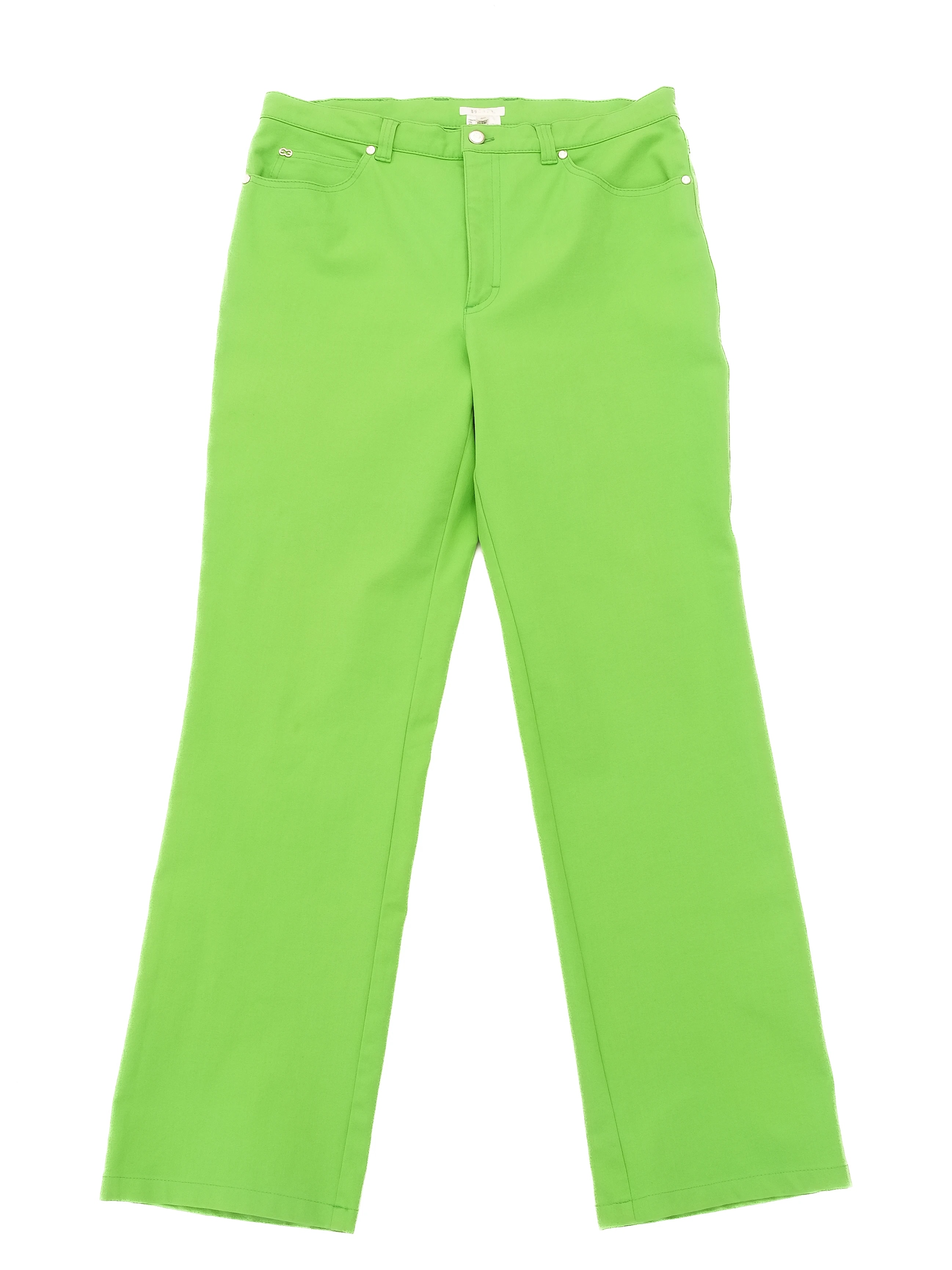 Escada Green Cotton Straight Jeans — 2