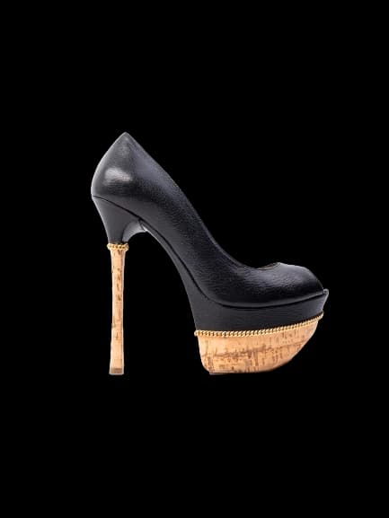 Gianmarco Lorenzi Black Leather High Heel Pumps — photo 1