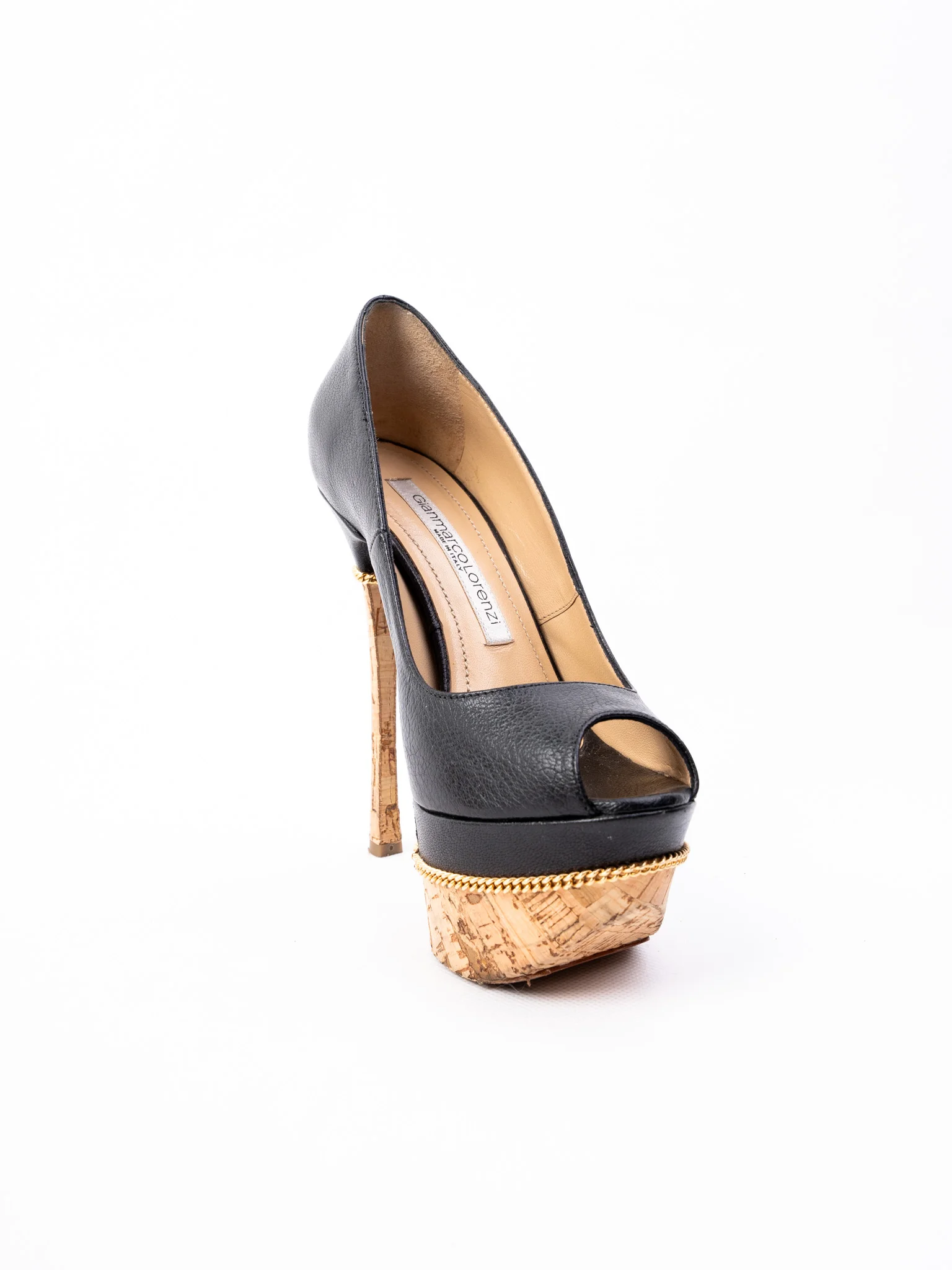 Gianmarco Lorenzi Black Leather High Heel Pumps — 2