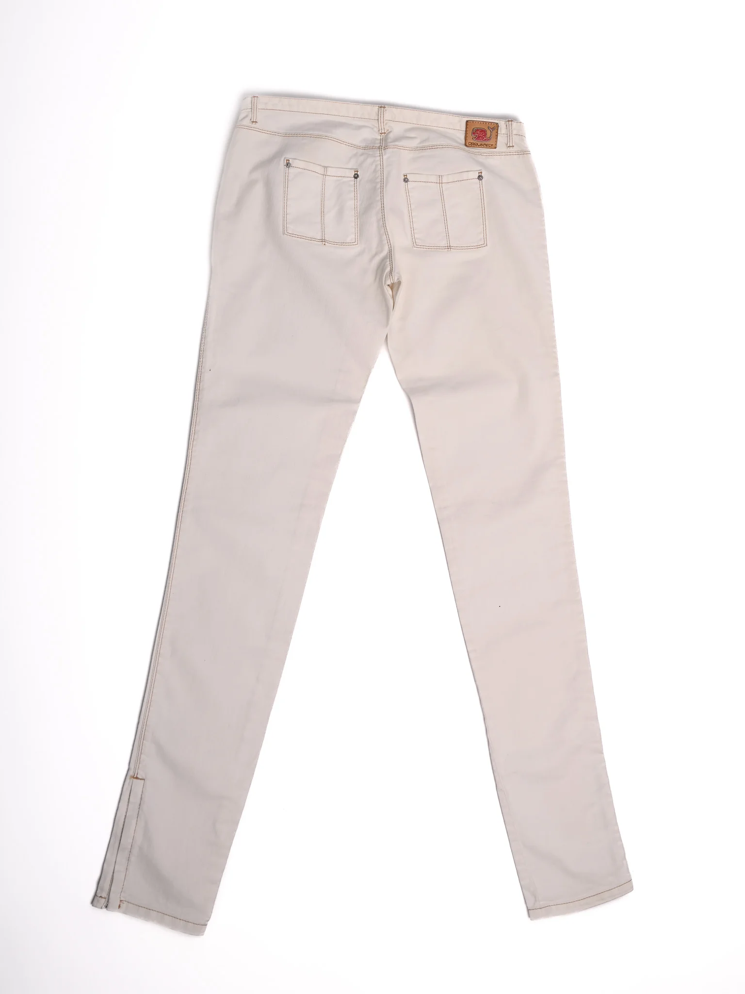 Dsquared2 White Cotton Casual Trousers — 3