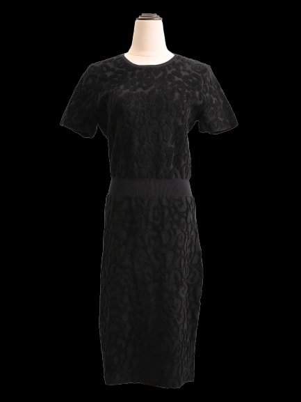 Burberry Black Wool Midi Dress — 1