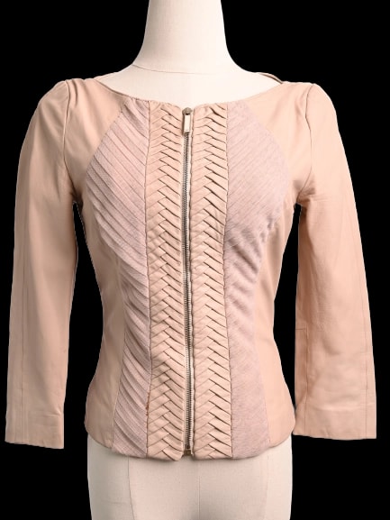 Elisabetta Franchi Pink Leather Jacket — 1