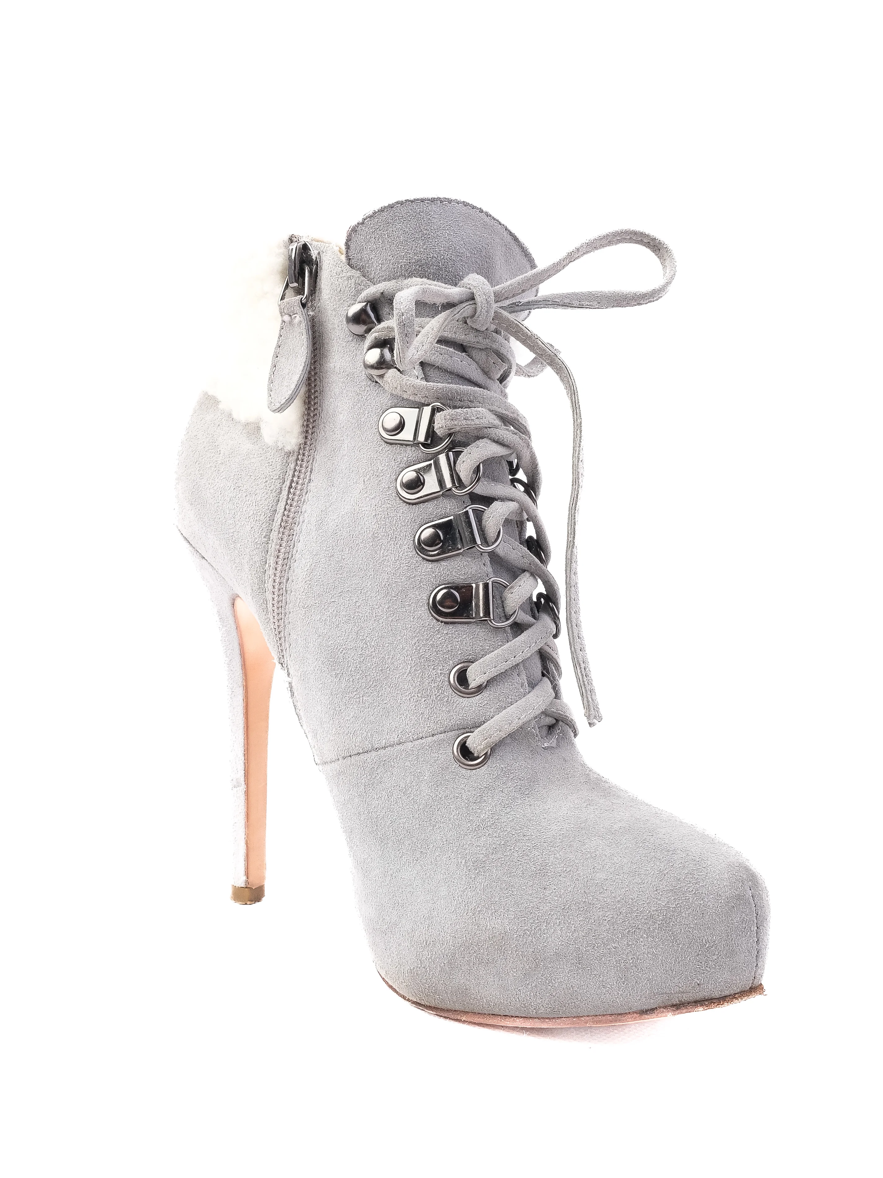 Lesilla Blue Leather Ankle Boots — 2