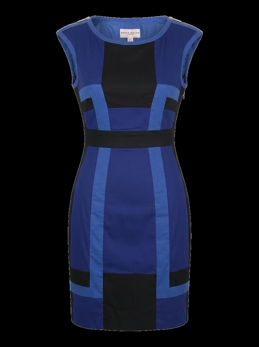 Karen Millen Blue Cotton Mini Dress — photo 1