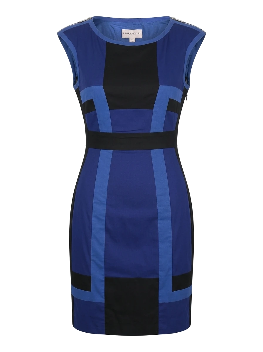 Karen Millen Blue Cotton Mini Dress — 1