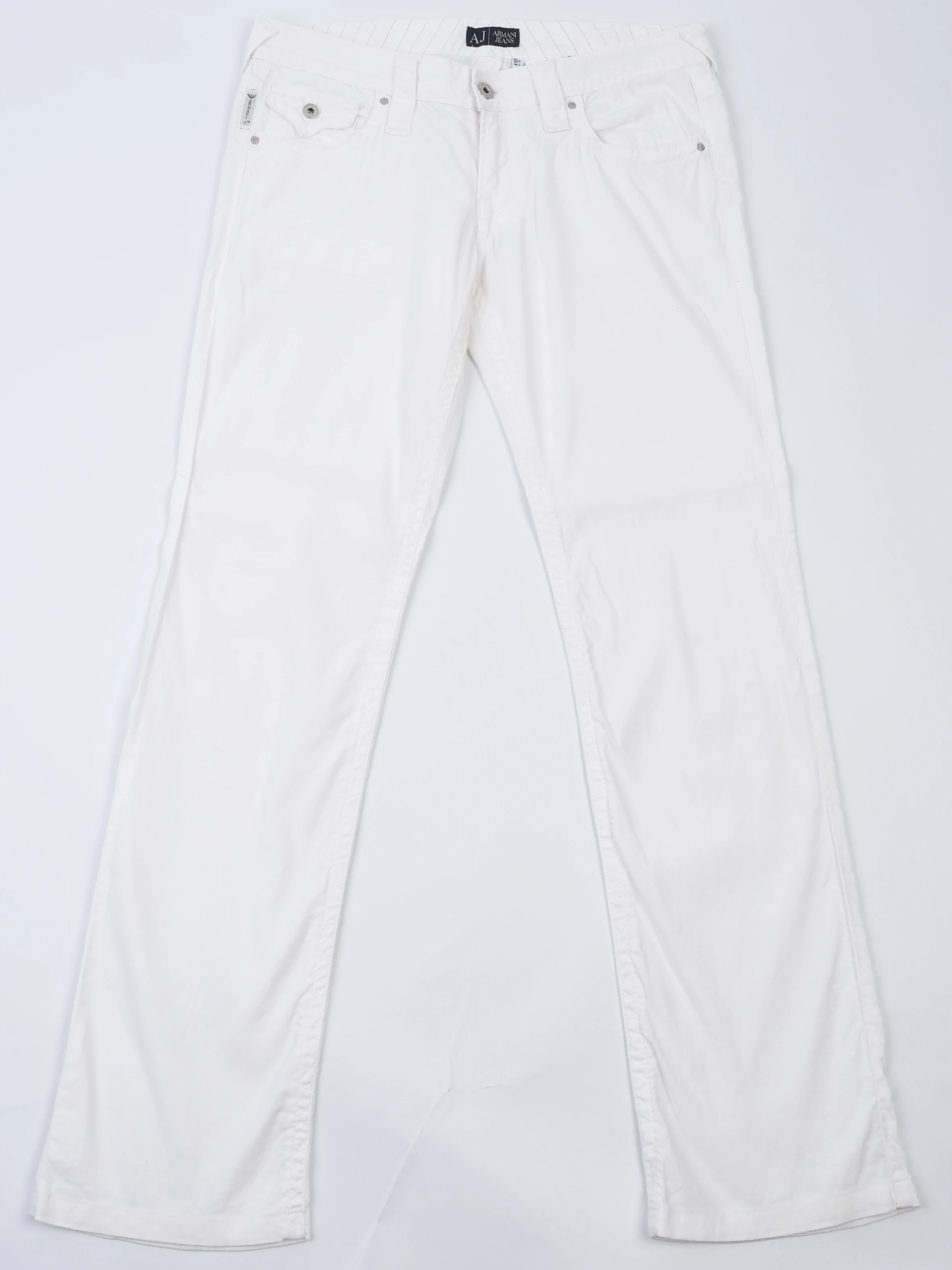 Armani Jeans White Len Trousers — 3